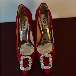 Badgley Mischka Ruby Heels with Sparkling Crystals